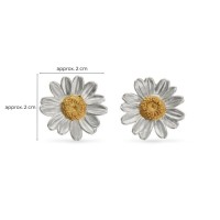 Ismini Daisy Earrings  studs, 24K Gold and sterling silver  