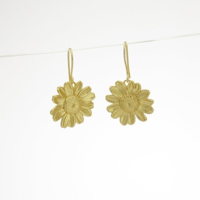 Ismini Daisy Earrings  drops & dangles, 24K Gold vermeil on sterling silver  
