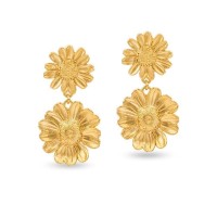 Ismini Daisy Earrings statement, dangling, drops & dangles, 24K Gold vermeil on sterling silver  