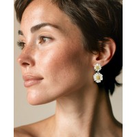 Ismini Daisy Earrings statement, dangling, drops & dangles, 24K Gold and sterling silver  