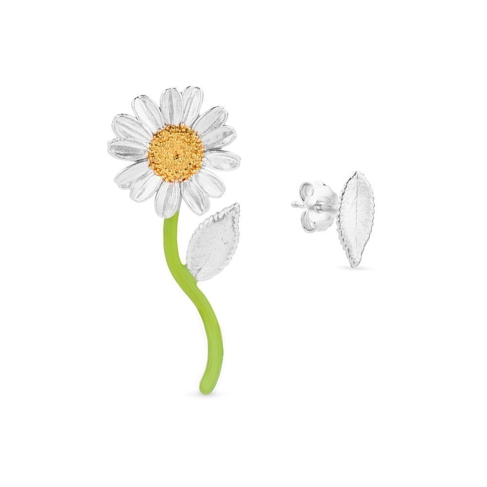 Daisy Earrings   24K Gold and sterling silver  