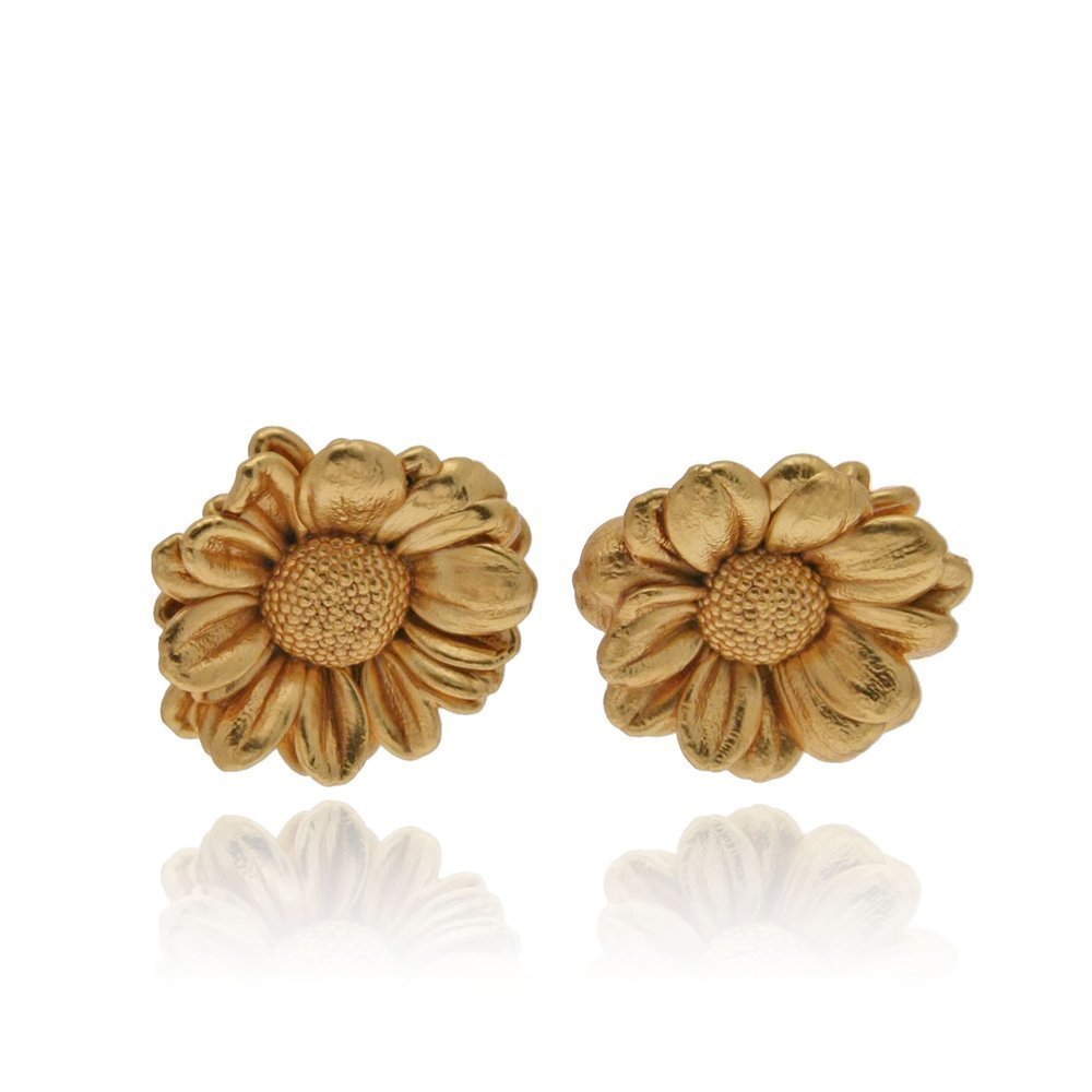Phillis Daisy Earrings  studs, 24K Gold vermeil on sterling silver  