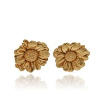 Phillis Daisy Earrings  studs, 24K Gold vermeil on sterling silver  