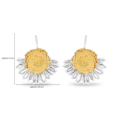 Ianthe Chrysanthemum Earrings statement, drops & dangles, 24K Gold and sterling silver  