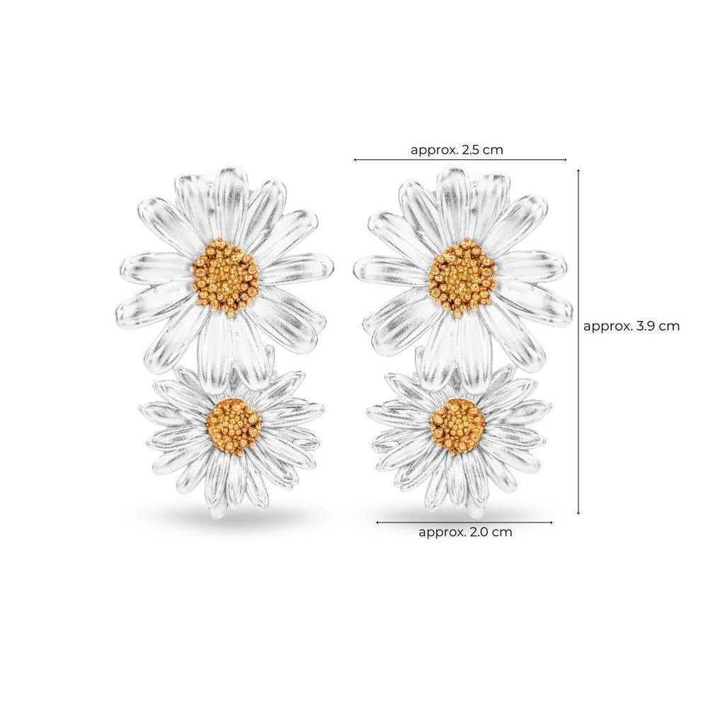Daisy Earrings   24K Gold and sterling silver  