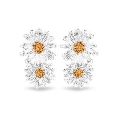 Daisy Earrings   24K Gold and sterling silver  