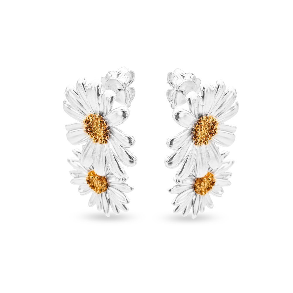 Daisy Earrings   24K Gold and sterling silver  
