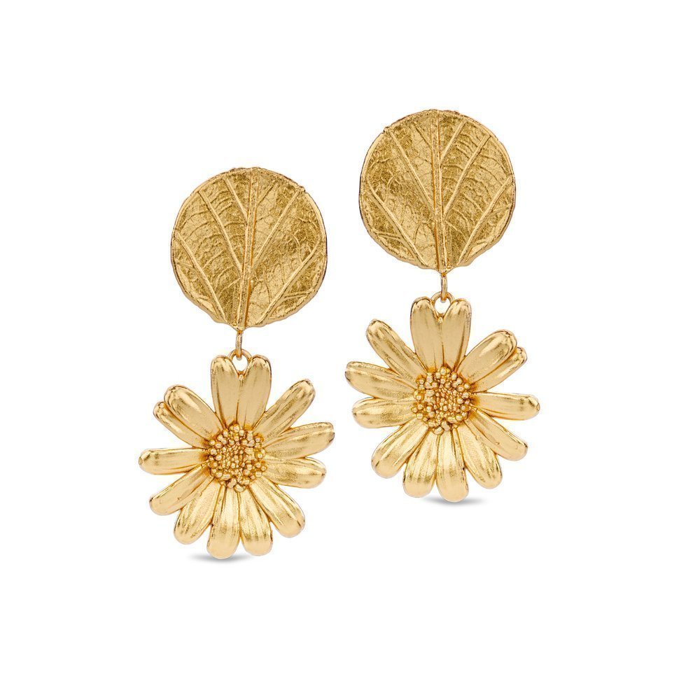 Aigli Daisy Earrings statement, drops & dangles, statement studs, 24K Gold vermeil on sterling silver  
