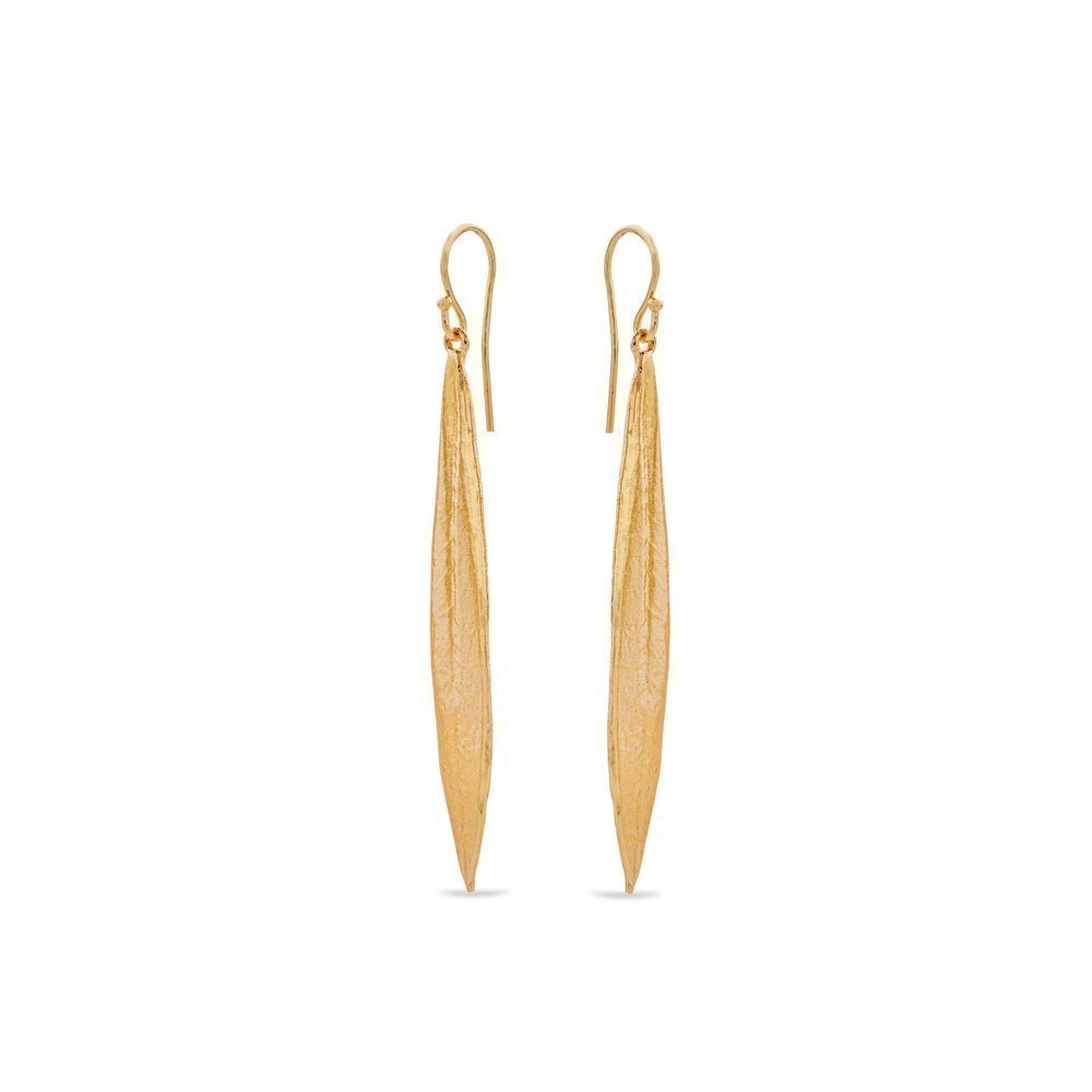 Athena Olive Earrings  drops & dangles, with hooks, 24K Gold vermeil on sterling silver  