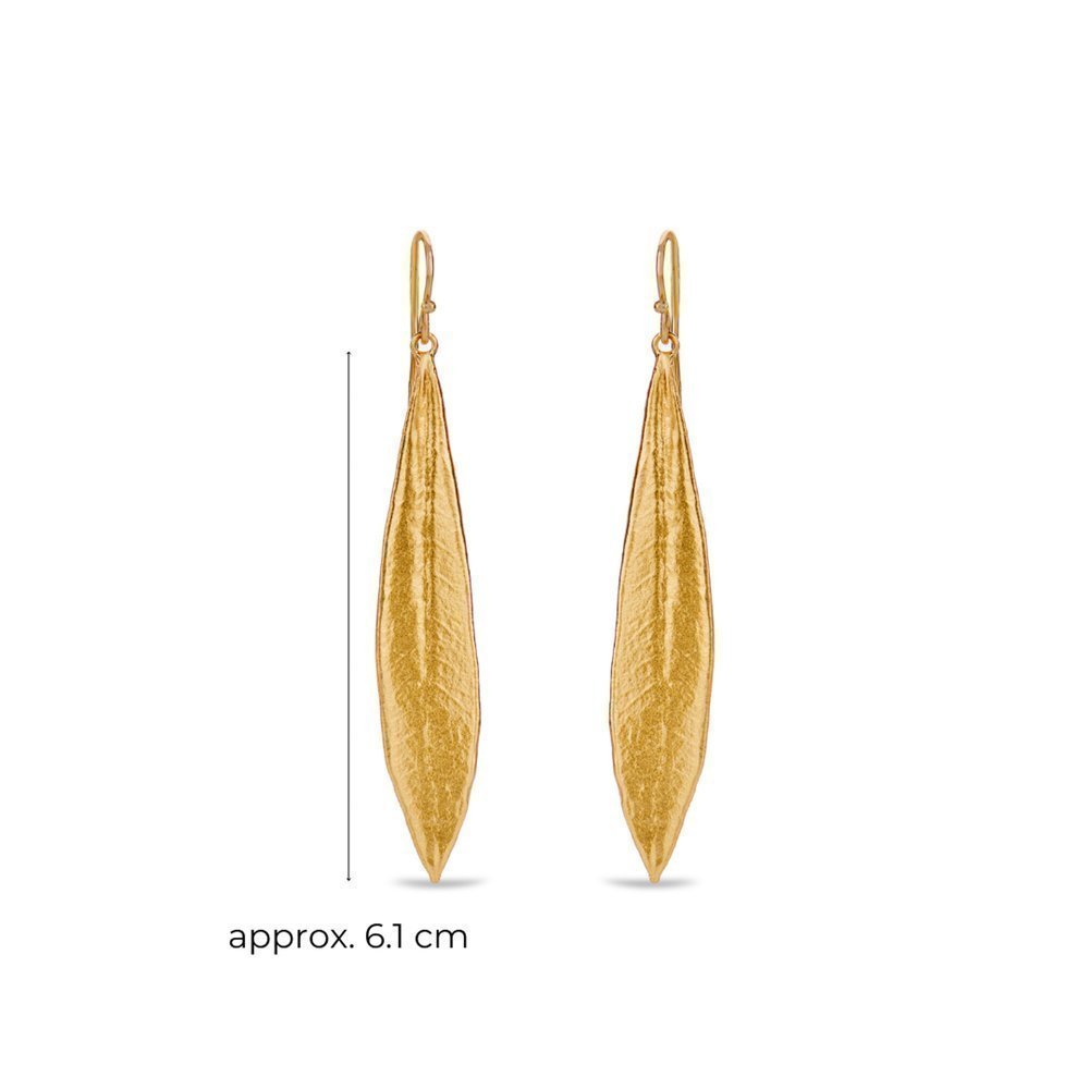 Athena Olive Earrings  drops & dangles, with hooks, 24K Gold vermeil on sterling silver  