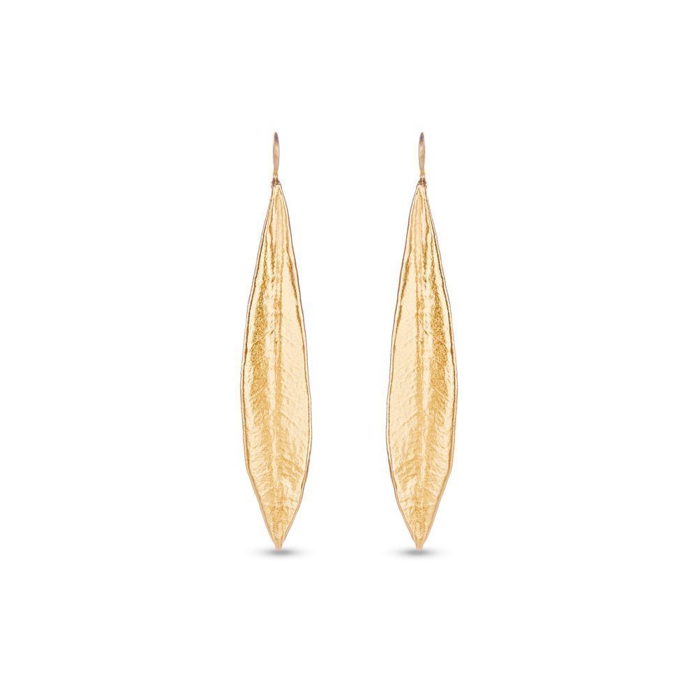 Athena Olive Earrings  drops & dangles, with steady hook, 24K Gold vermeil on sterling silver  