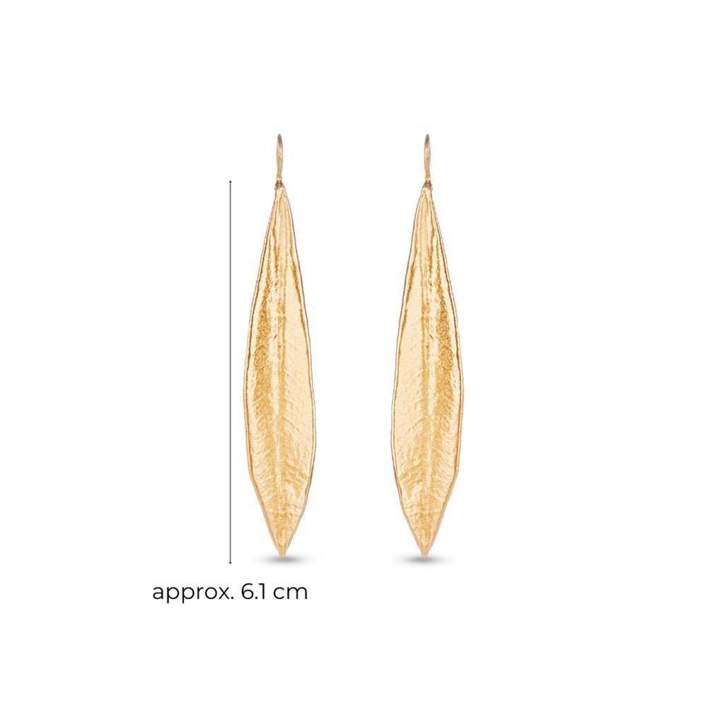 Athena Olive Earrings  drops & dangles, with steady hook, 24K Gold vermeil on sterling silver  