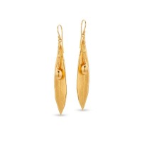 Athena Olive Earrings  dangling, drops & dangles, with hooks, 24K Gold vermeil on sterling silver  