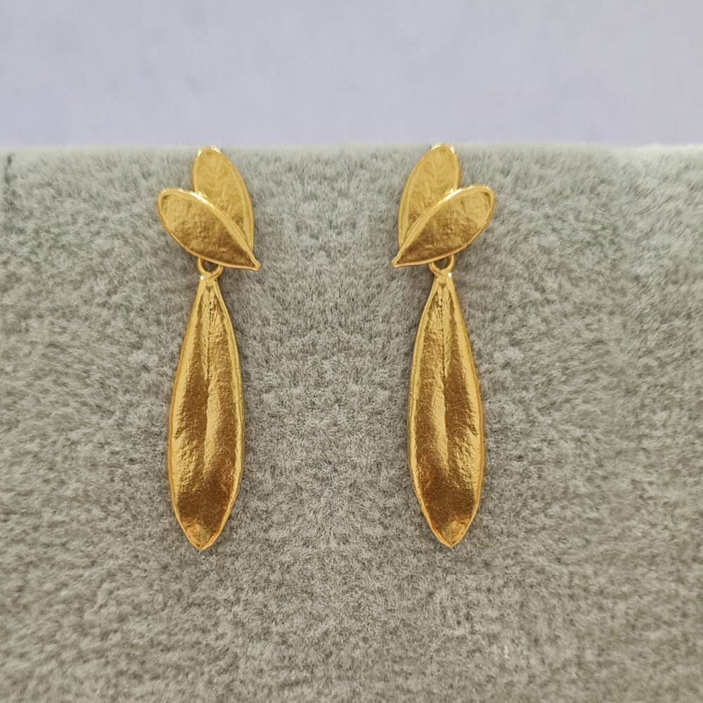Thalassa Olive Earrings  drops & dangles, 24K Gold vermeil on sterling silver  