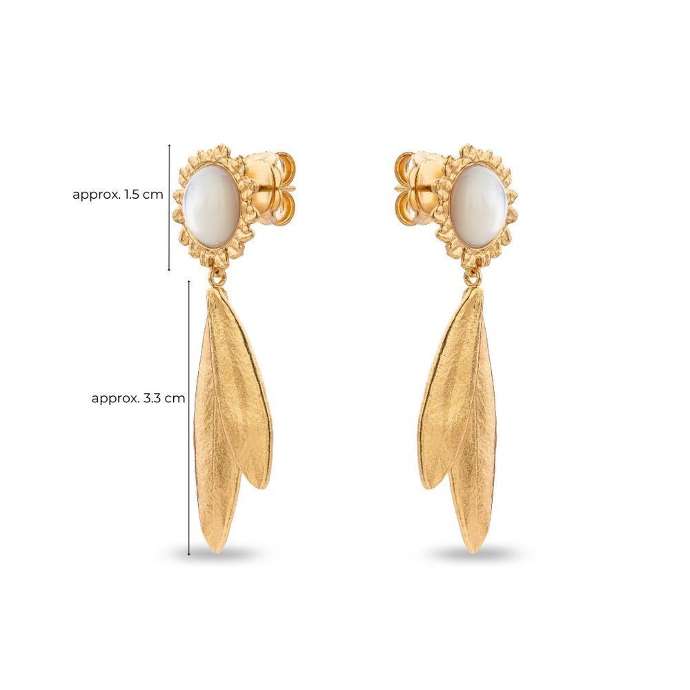 Nefeli Olive Earrings statement, drops & dangles, 24K Gold vermeil on sterling silver  