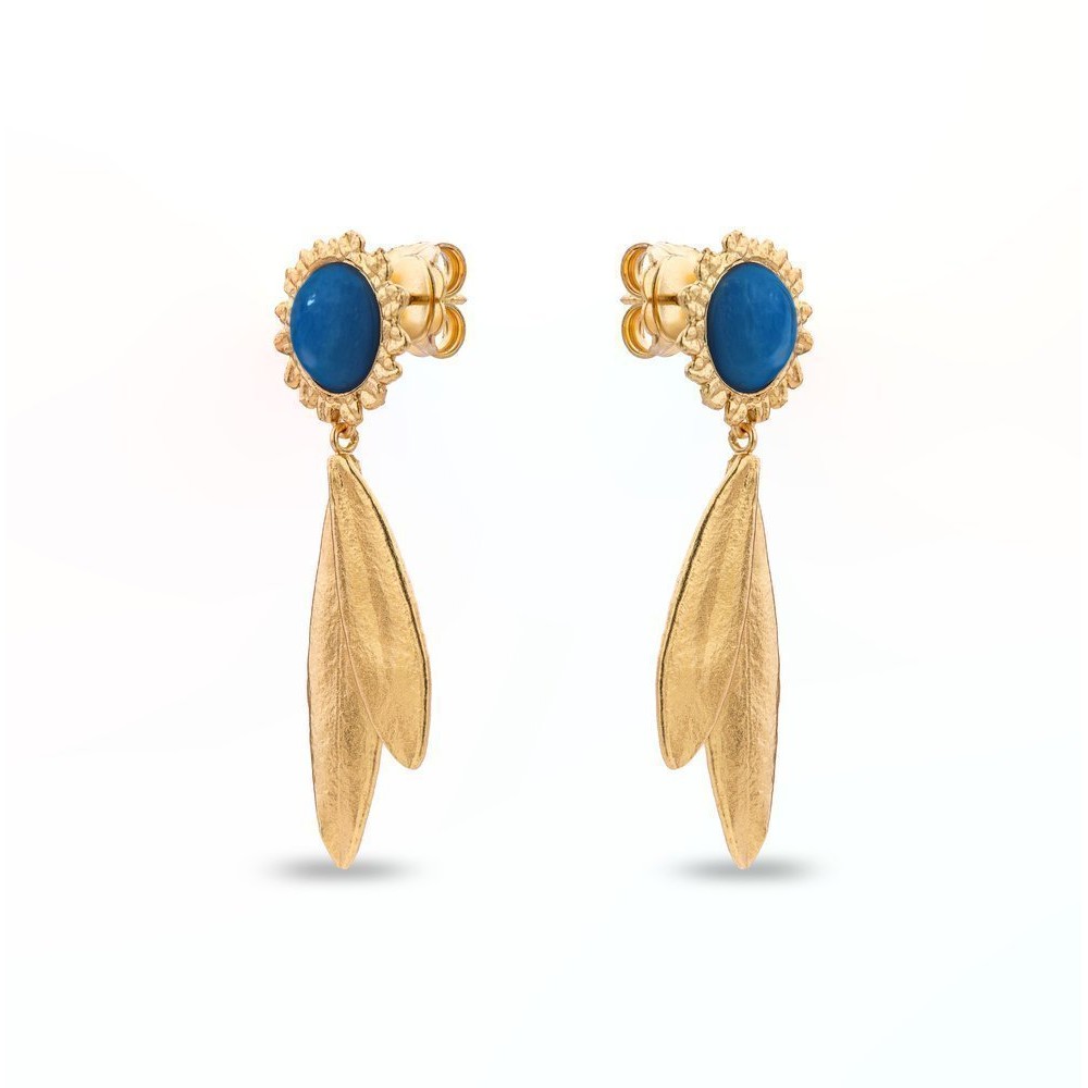 Nefeli Olive Earrings statement, drops & dangles, 24K Gold vermeil on sterling silver  