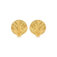 Ioli Earrings geometric, leaf, clip-ons, 24K Gold vermeil on sterling silver  