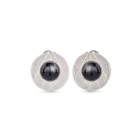 Echo Earrings geometric, clip-ons, Sterling silver  