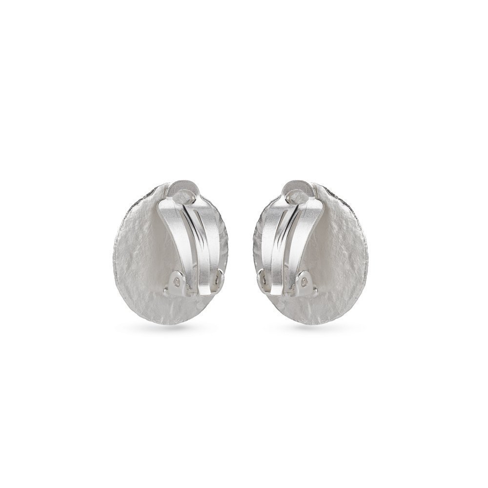 Echo Earrings geometric, clip-ons, Sterling silver  