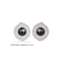 Echo Earrings geometric, clip-ons, Sterling silver  