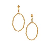 Ino Earrings geometric, drops & dangles, hoops medium, 24K Gold vermeil on sterling silver  
