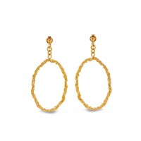 Ino Earrings geometric, drops & dangles, hoops medium, 24K Gold vermeil on sterling silver  