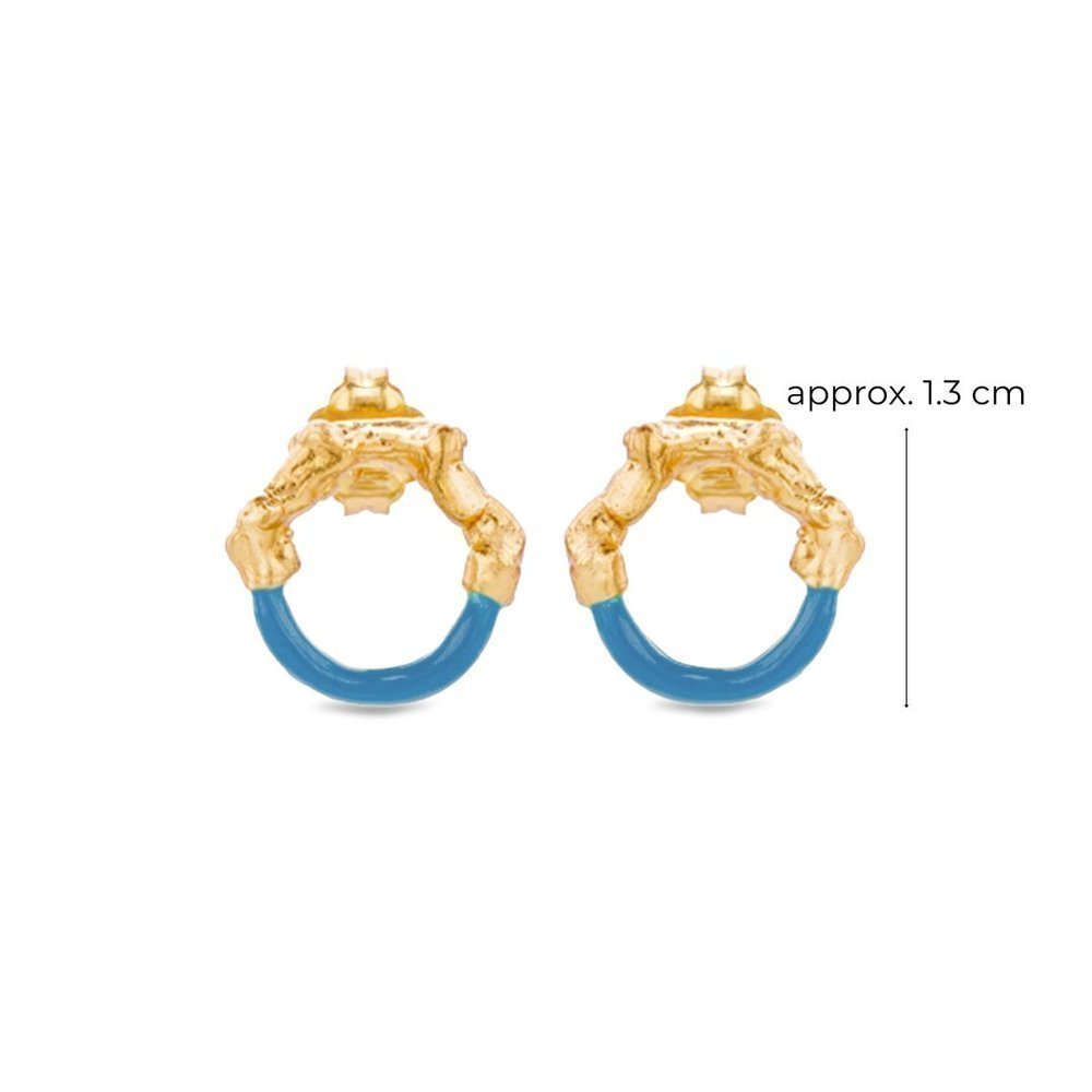 Helios Earrings mini colored, hoops small, studs, 24K Gold vermeil on sterling silver  