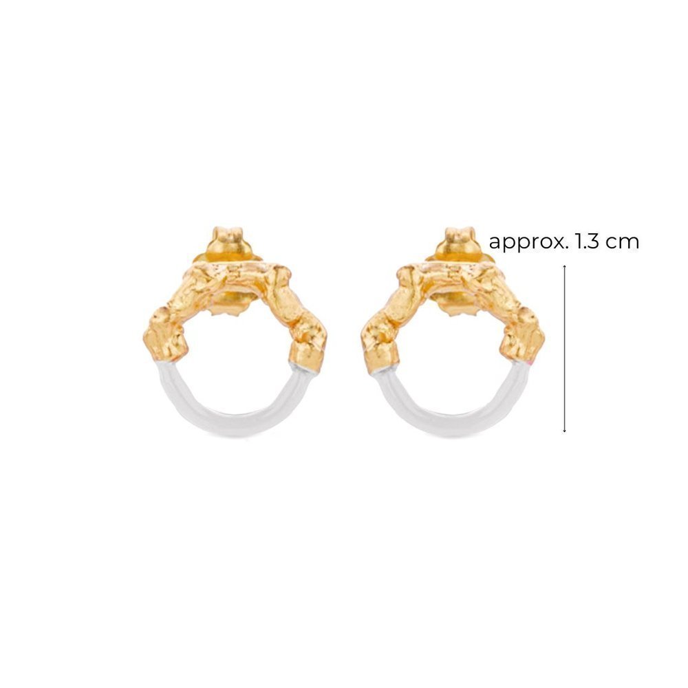 Helios Earrings mini colored, hoops small, studs, 24K Gold vermeil on sterling silver  