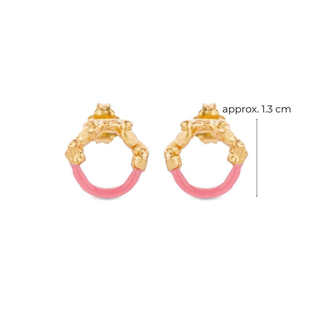 Helios Earrings mini colored, hoops small, studs, 24K Gold vermeil on sterling silver  