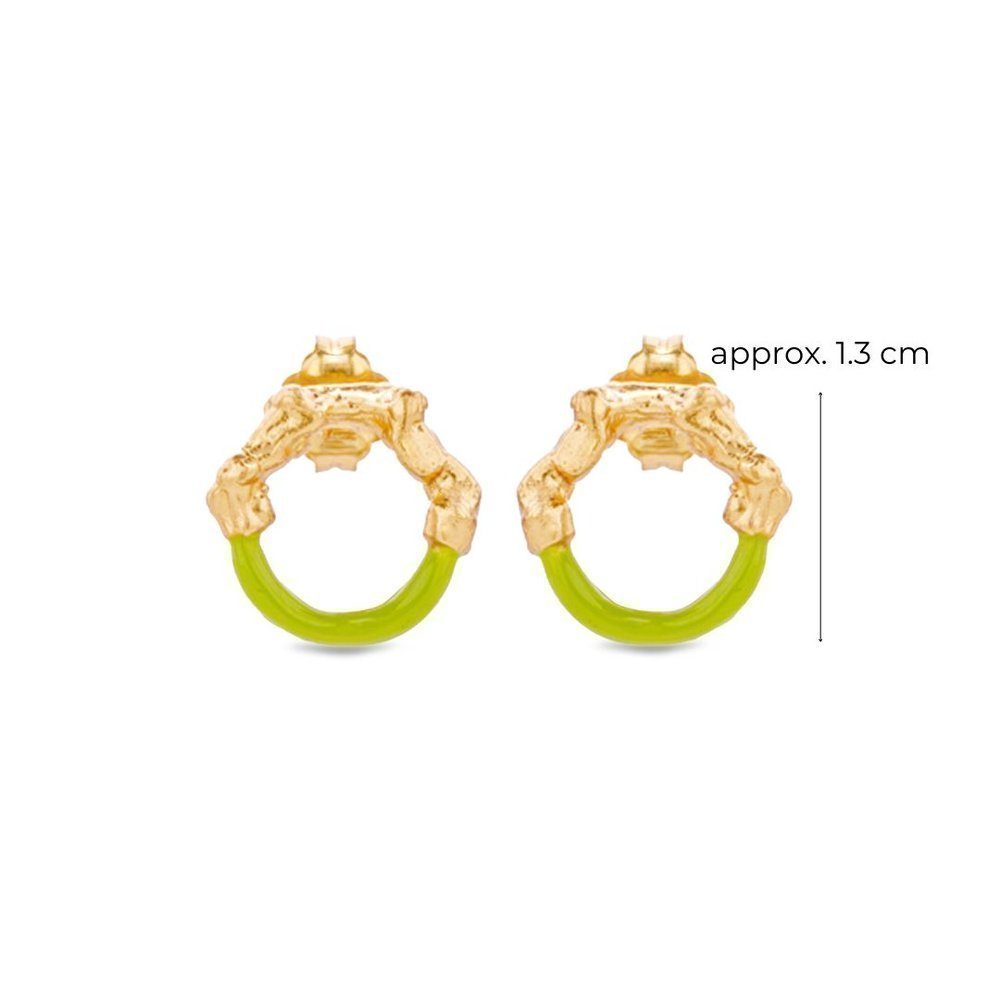 Helios Earrings mini colored, hoops small, studs, 24K Gold vermeil on sterling silver  