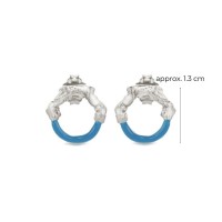 Helios Earrings mini colored, hoops small, studs, Sterling silver  