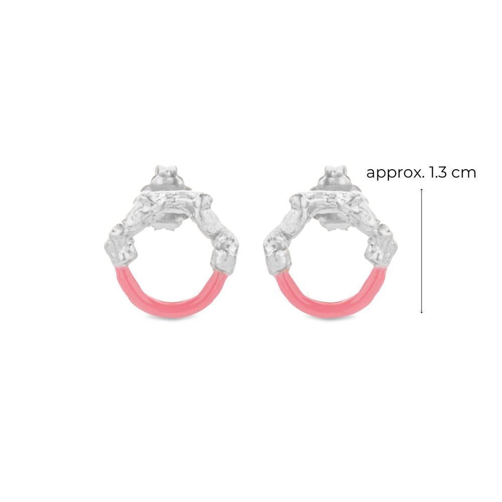 Helios Earrings mini colored, hoops small, studs, Sterling silver  