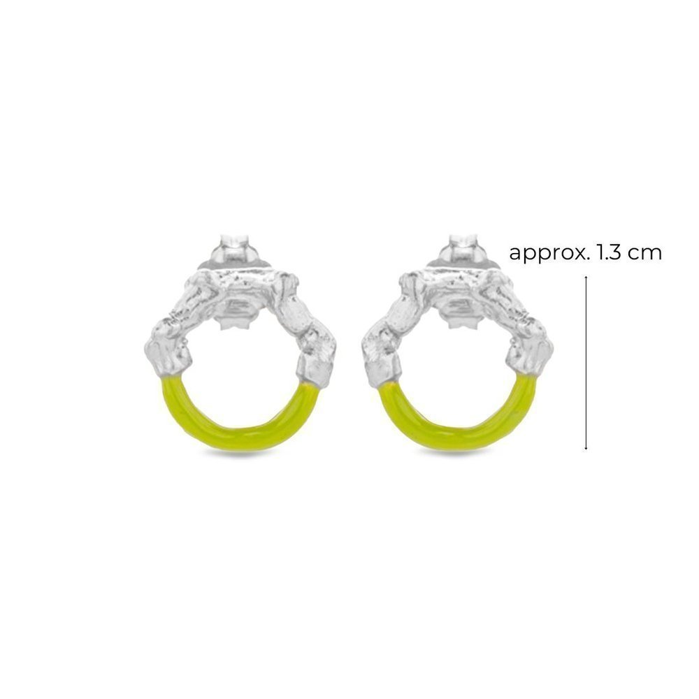 Helios Earrings mini colored, hoops small, studs, Sterling silver  