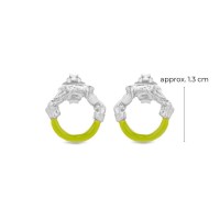 Helios Earrings mini colored, hoops small, studs, Sterling silver  