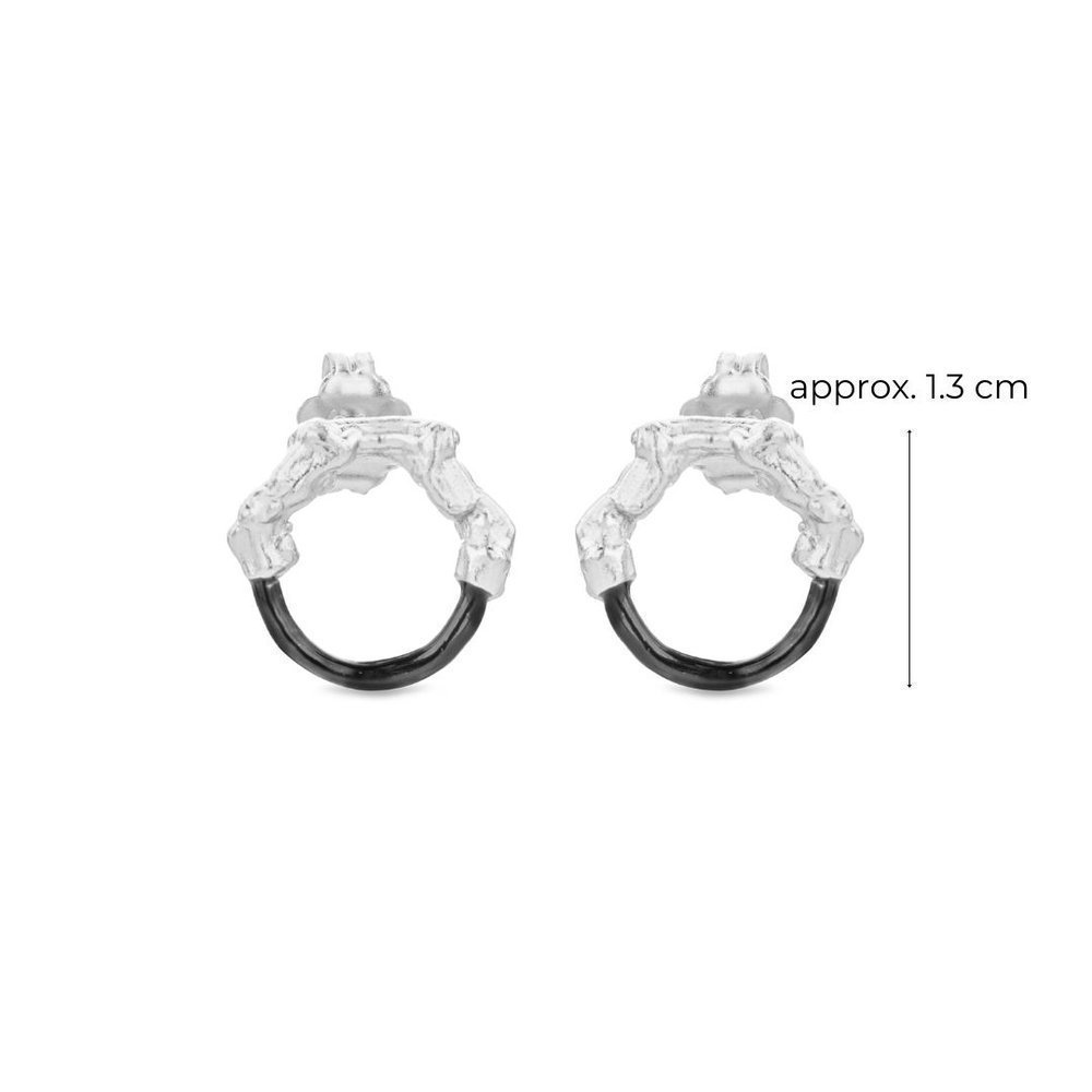 Helios Earrings mini colored, hoops small, studs, Sterling silver  