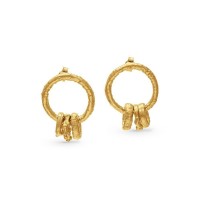 Ino Pine Earrings geometric, hoops medium, 24K Gold vermeil on sterling silver  