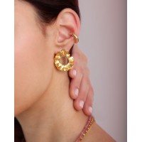 Ino Pine Earrings geometric, mini earcuff, 24K Gold vermeil on sterling silver  