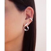 Ino Pine Earrings geometric, mini earcuff, Sterling silver  