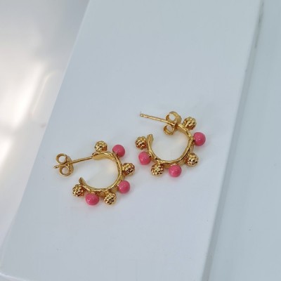 Nausica Earrings geometric, huggies, 24K Gold vermeil on sterling silver  