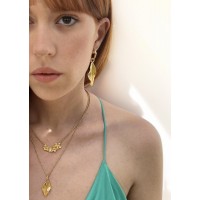 Alice Pomegranate Earrings statement, drops & dangles, detachable charms, hoops medium, 24K Gold vermeil on sterling silver  