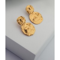 Selene Earrings geometric, statement, drops & dangles, statement studs, 24K Gold vermeil on sterling silver  