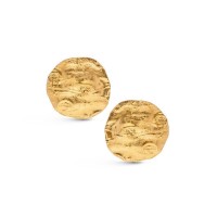 Selene Earrings geometric, statement studs, 24K Gold vermeil on sterling silver  