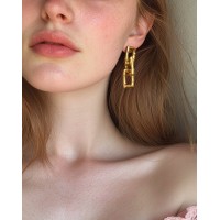 Alke Earrings geometric, statement, drops & dangles,  24K Gold vermeil on sterling silver   Alke Earrings geometric, statement, drops & dangles,  24K Gold vermeil on sterling silver