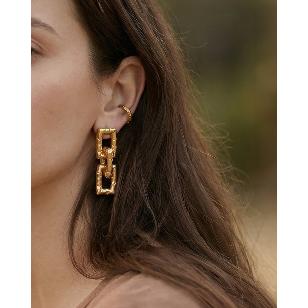 Alke Earrings geometric, statement, drops & dangles, 24K Gold vermeil on sterling silver  