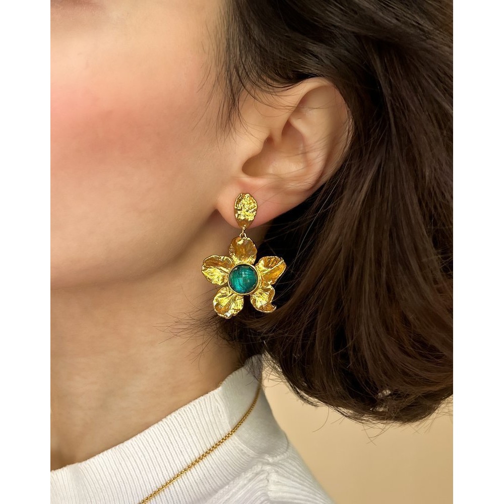 Kerasia Earrings statement, drops & dangles, 24K Gold vermeil on sterling silver  