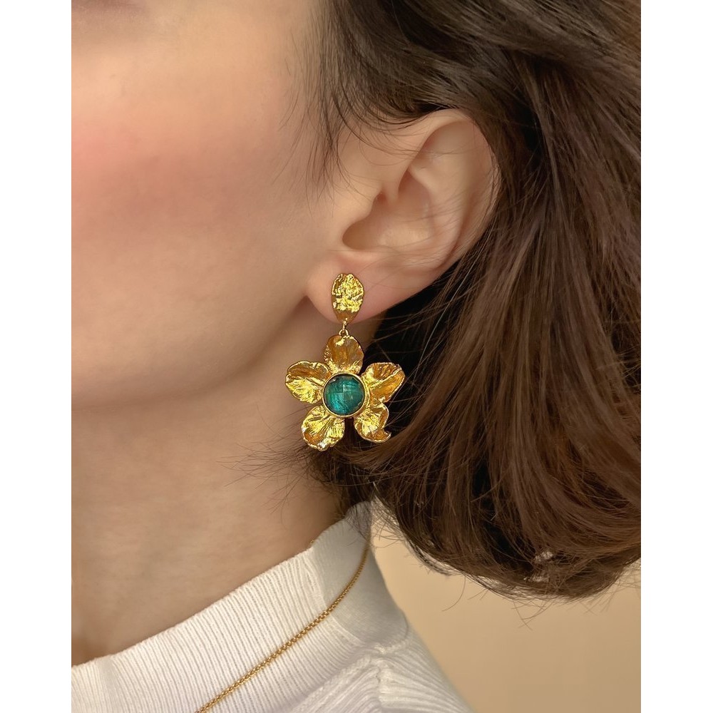 Kerasia Earrings statement, drops & dangles, 24K Gold vermeil on sterling silver  