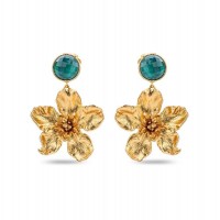 Kerasia Earrings statement, drops & dangles, 24K Gold vermeil on sterling silver  