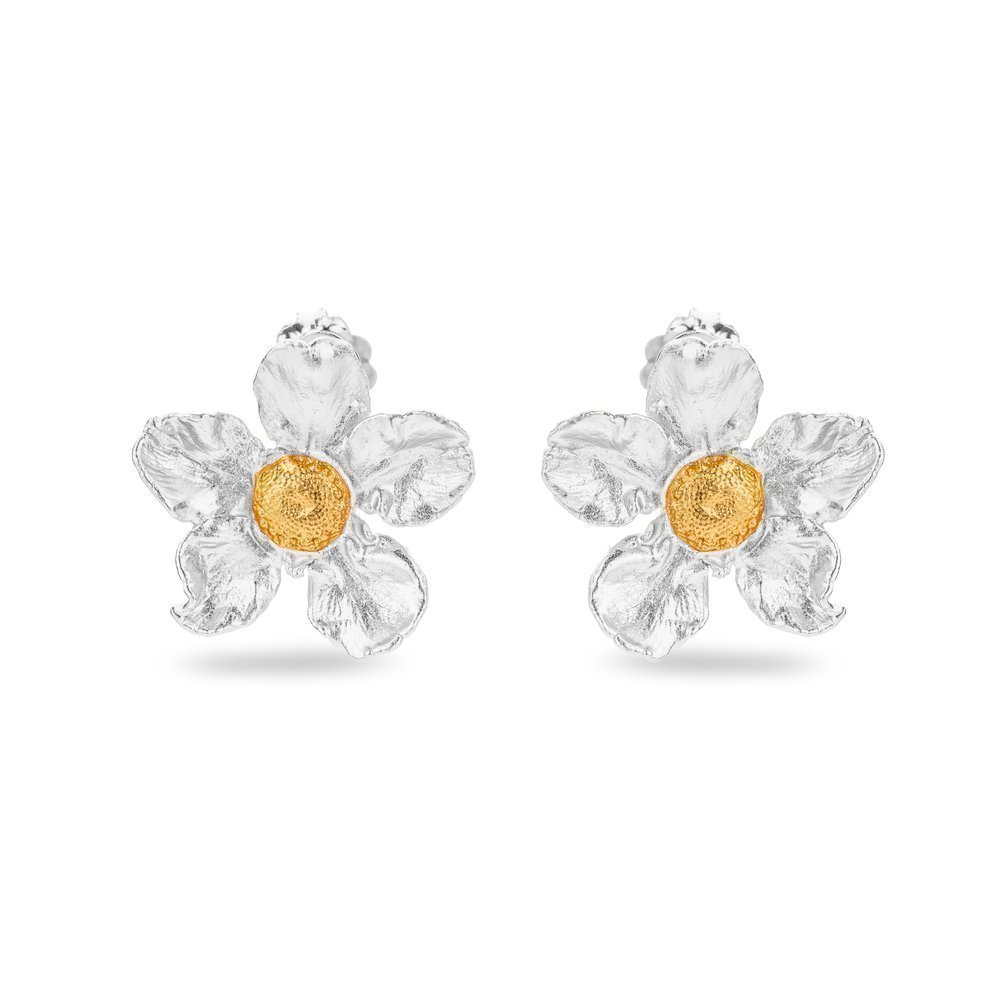 Earrings   24K Gold and sterling silver  