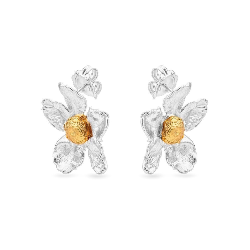 Earrings   24K Gold and sterling silver  