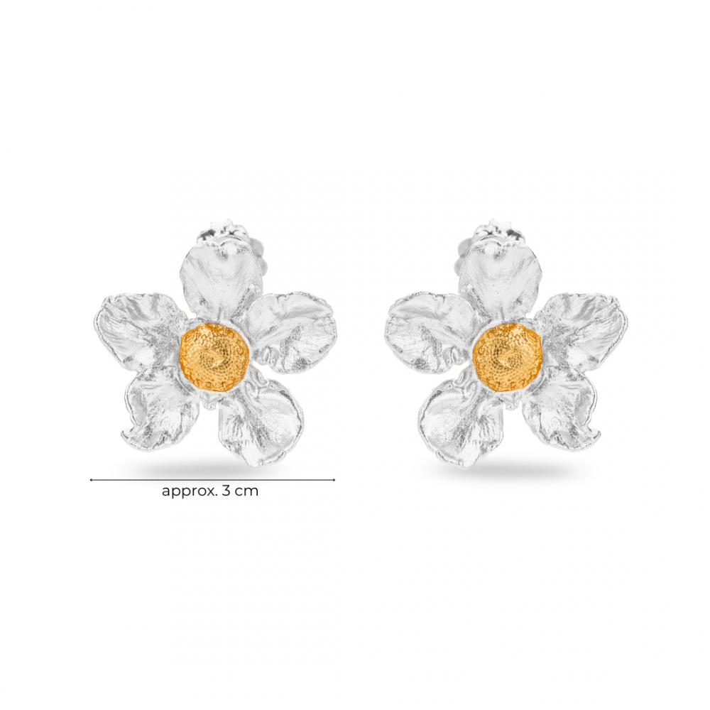 Earrings   24K Gold and sterling silver  